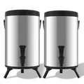 MOSEENER 8L Double Wall Stainless Steel Insulation Tea Bucket for Hotel Use Tableware for Hot/Cold Juice Milk and Beverages