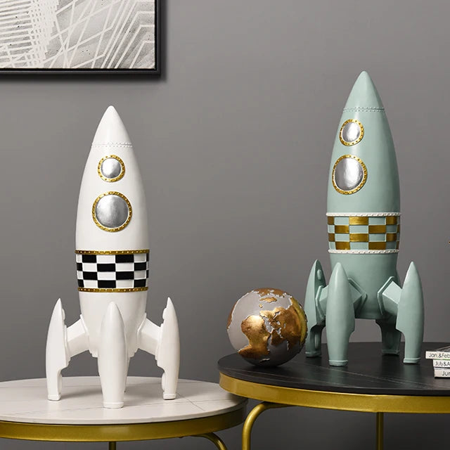 New Office Decorative Sculpture Resin Rocket Ship Craft Decorative Items Home Decor