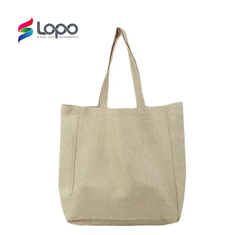 New Natural Burlap Eco Friendly Sublimation Textile Duffle Tote Blank Shopping Bags