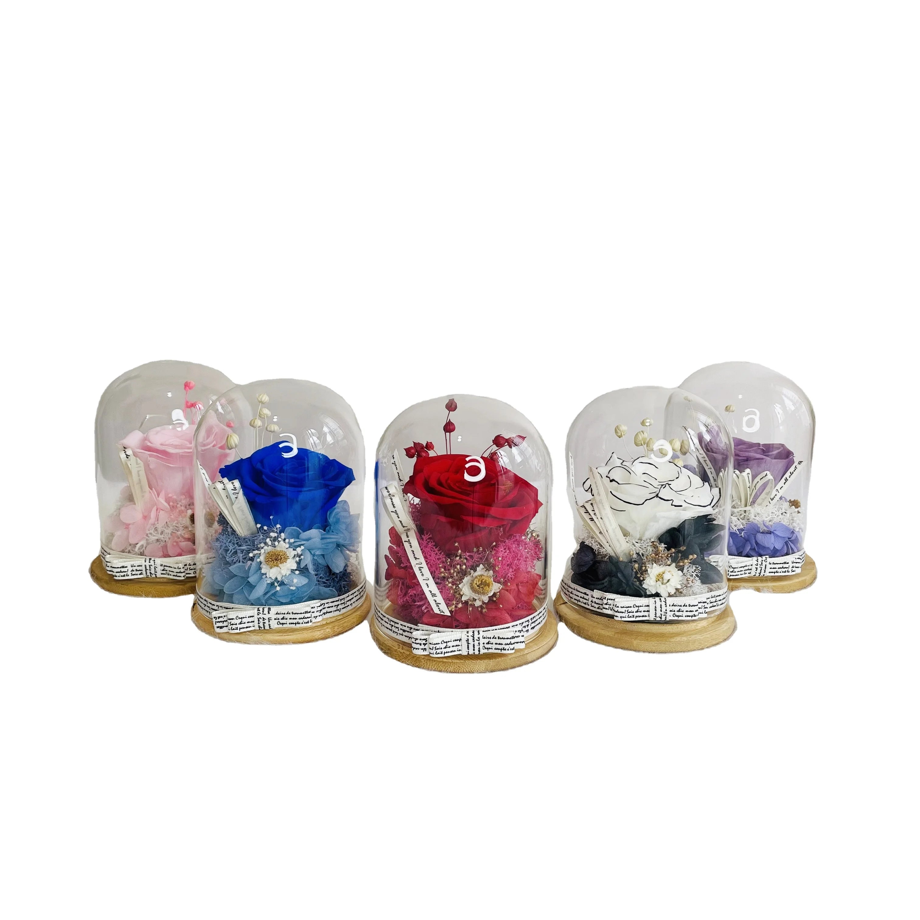 New Arrivals Christmas Gift Dried Flowers Arrangement Eternal Flowers Preserved Roses in Glass Dome