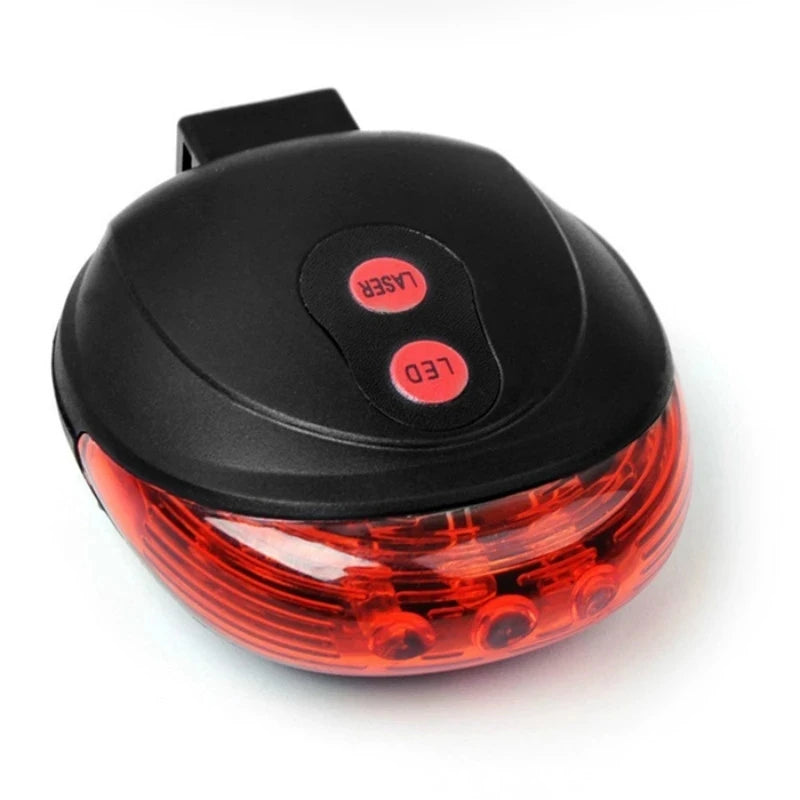 E-18th ET-P004 Red Laser Bike Light 5 LED+2 Laser Rear Light 0.5mW Customizable Battery Powered Warming Safety Night Riding