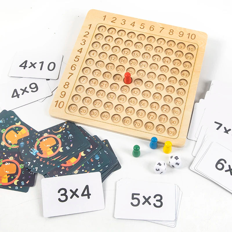 Children's Early Education Multiplication Teaching Aids Multiplication Table Board Game Wooden Math Learning Toys