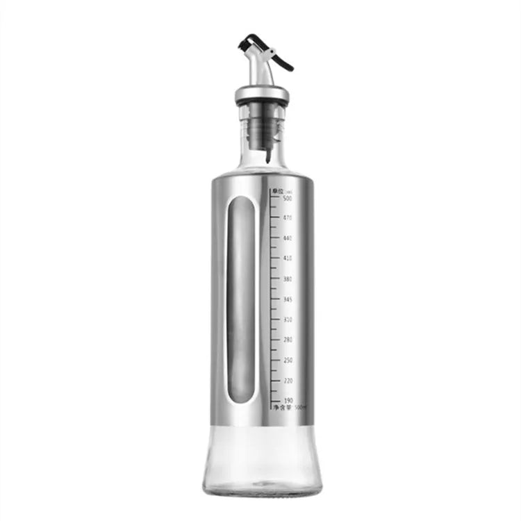Stainless Steel Cylinder Olive Oil & Vinegar Dispenser 250ml with Airtight Spout Cap and Acid Etch Design