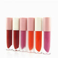 Round Plastic ABS Cosmetic Packaging Container clear Frosted 3ml Luxury Lip Gloss Tubes with pink White Caps