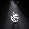 Hollow Volleyball Pendant Necklace Fashion Sporty Stainless Steel Jewelry for Men Women
