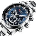 CURREN 8355 New Fashion Watches Men Wrist Blue Stainless Steel Top Luxury Mens Sports Chronograph Quartz Watch Relogio Masculino