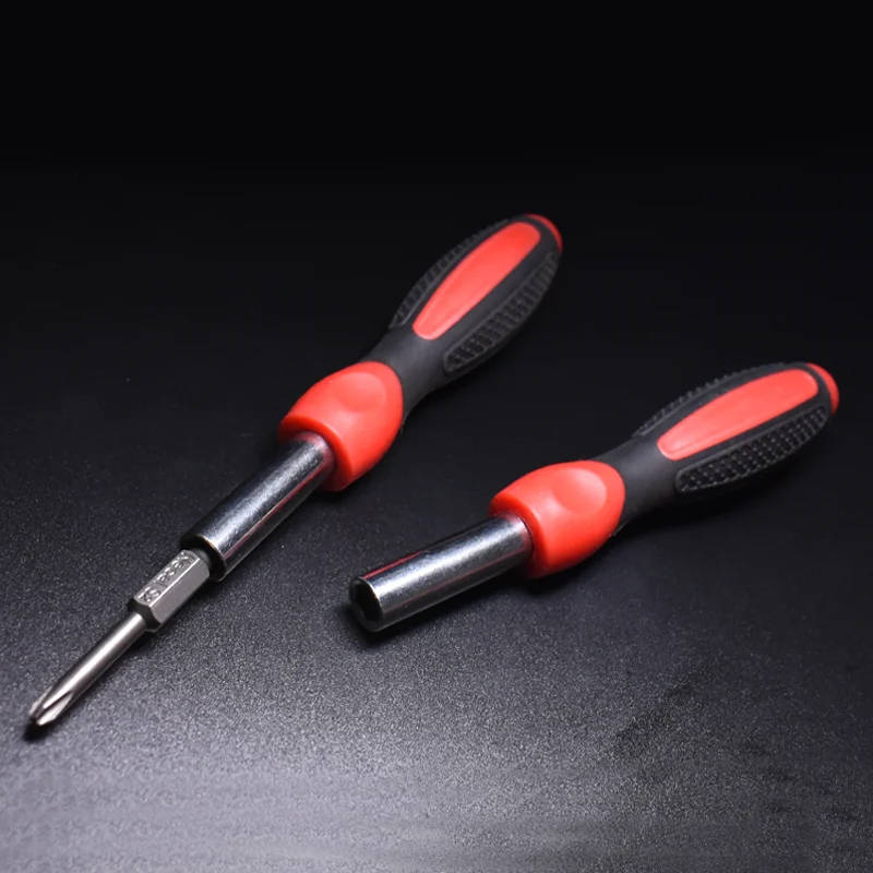 Multi-Purpose DIY Nut Driver 1/4'' (6.35mm) Hex Socket Interchangeable Screwdriver Extension Tool Plain Plastic Steel Handle OEM
