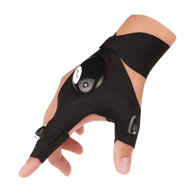 Fingerless LED Flashlight Gloves Led Rechargeable Flashlight Gloves Led Light Glove Usb emergency Lighting Gloves