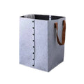 Square Design Durable Eco-Friendly Felt Laundry Basket for Kids Collapsible Storage Bin with Leather Handle for Clothing Storage