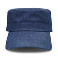 Wholesale Washed Denim Cadet Cap Flat Top Cap Unisex Basic Baseball Cap