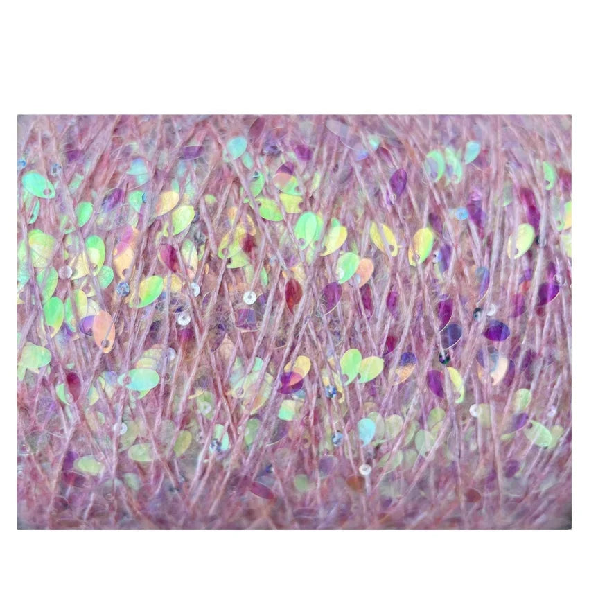 Oval Shape Cotton Wool and Sequins Multicolor Hand Knitting Eco-Friendly Recycled High Tenacity Fancy Yarn Yarn Dyed Infection
