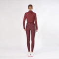 Burgundy Quick-dry Equestrian Leggings Silicone Anti-Sliding Breeches Customized Jodhpurs Horse Riding Pants for Women