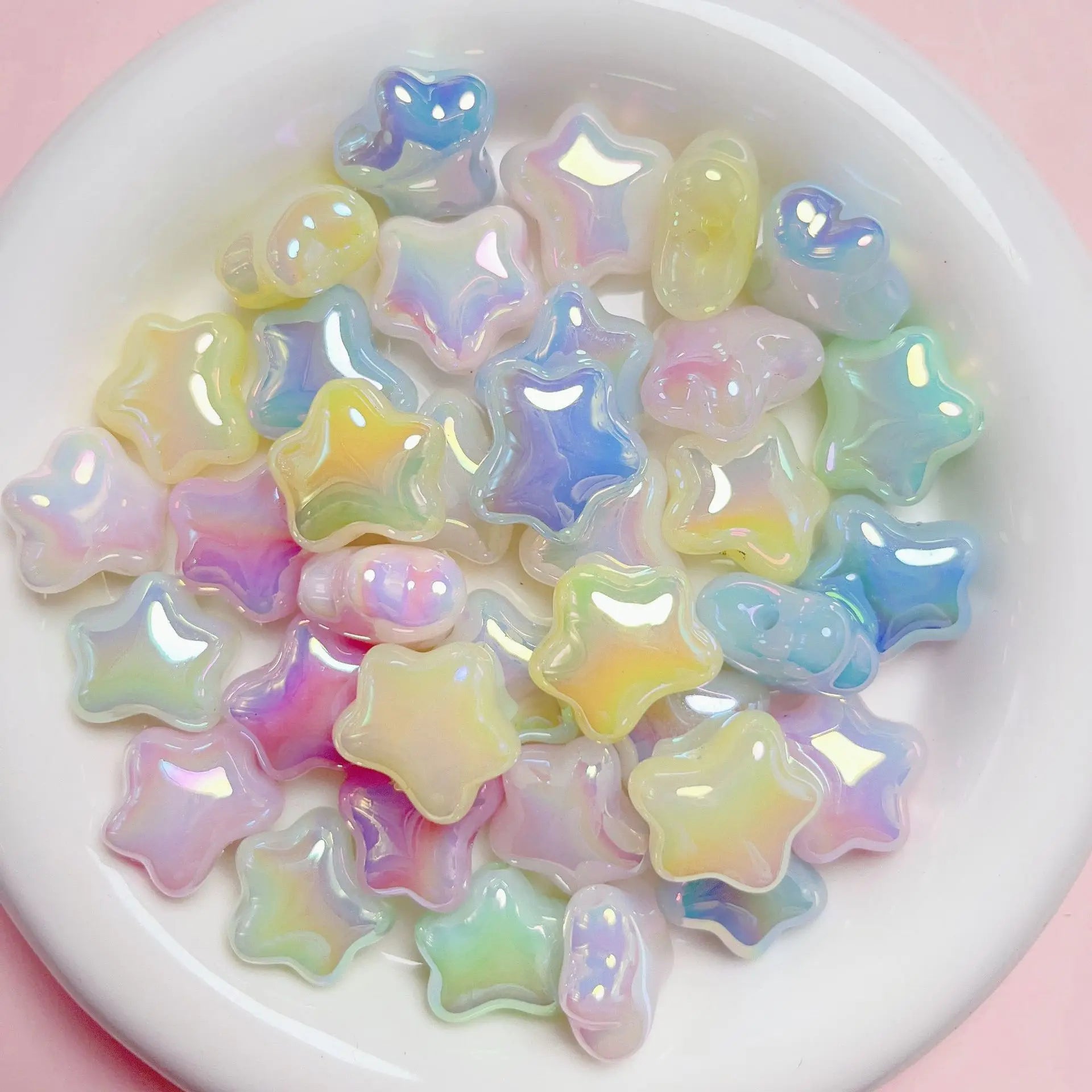 Cute Bright Colors Acrylic Beads 20mm Hot Sale Star Shape Acrylic Beads for Jewelry Making
