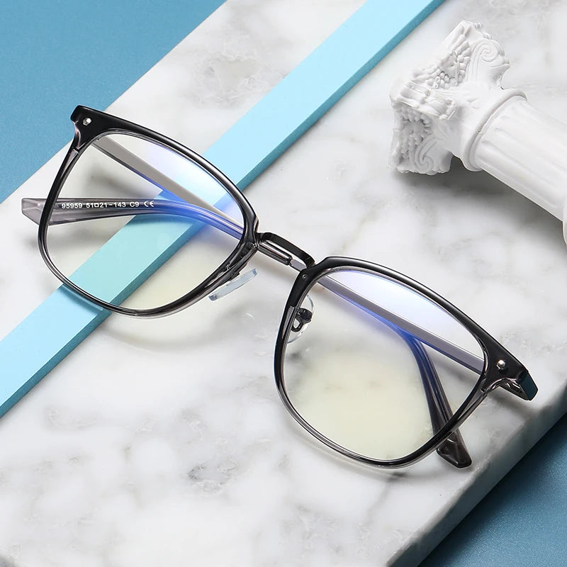 Anti-blue Light Square Glasses Frame Men Simple Transparent Optical Eyeglasses Blue-Blocking Student Compute Spectacles Frames
