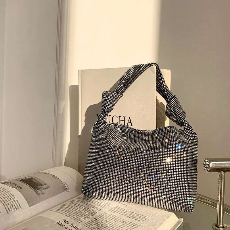 Trendy Diamond Underarms Purse Popular Portable Bling Bags Handbags Tote Ladies Luxury
