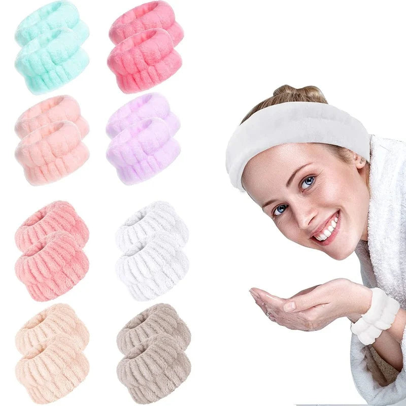 Wrist Spa Washband Microfiber Wrist Wash Towel Band Wristbands for Washing Face Absorbent Wristbands Wrist Sweatband
