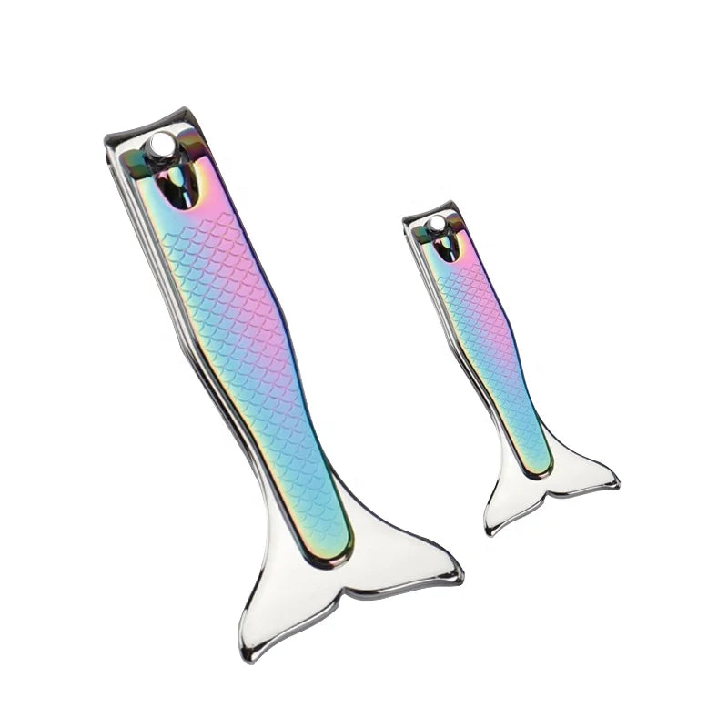 Mermaid Nail Clippers Stainless Steel Cuticle Remover Trimmer Scissor Manicure Pedicure Fingernail Nipper Tool for Salon