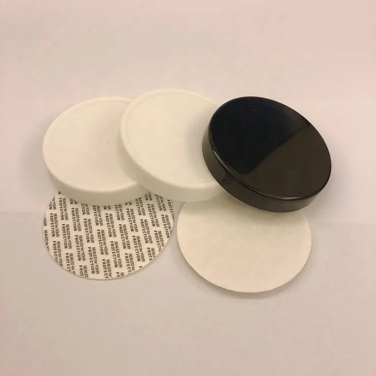 Ribbed Cap Cover Screw Closure Continuous Thread Plastic With PE Liner 70mm 70-400 70/410 Matte Top White Bottles Jars Accept