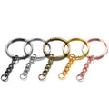 Manufacturer Supplies Plated Metal Blank Double Ring Polish Strong Split Open Key Chain With Keyring Fasion Gift Accessories