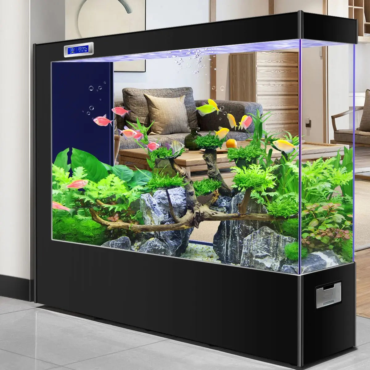 Ultra White Glass square Fish tank Living Room New Screen Partition No-change Aquarium Lazy Ecological Goldfish tank