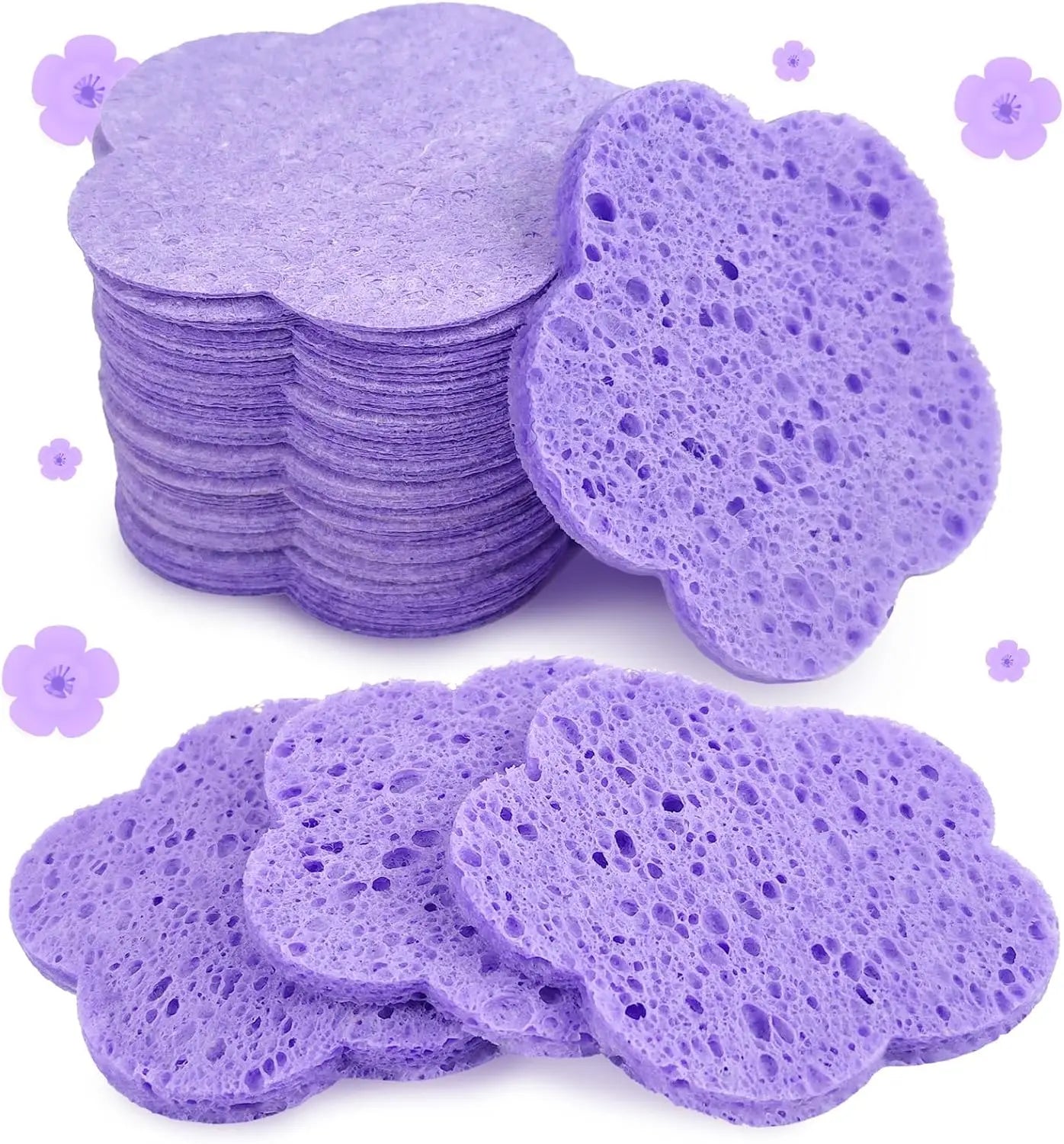 Eco-Friendly Round Wood Pulp Sponge Pad Compressed Cellulose Facial Cleansing Pad for Bath and Kitchen Use Soft and Gentle