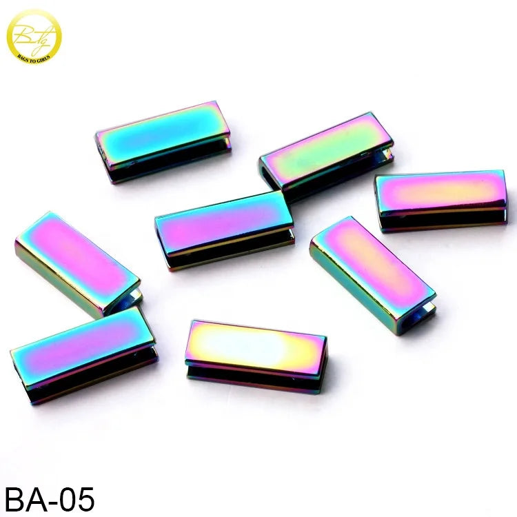 Handmade Handbag Strap Metal End Stop rainbow Metal Zipper Clip for Strap