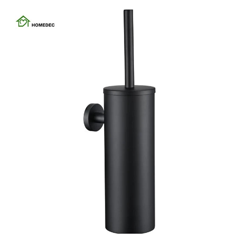 Freestanding and Hanging Black Toilet Brush Holder