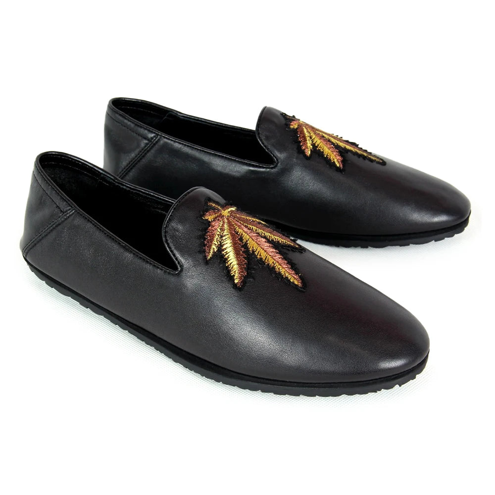 Trendy Men Genuine Leather Foldable Wallet Shoes Slip on Soft Sole Comfortable Driving Loafers Casual Shoes Custom Logo