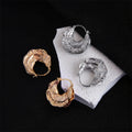 Wholesale Popular Stylish Color Huggie Brass 16k Gold Plating Geometric Unusual Stereoscopic Waterproof Women Hoop Stud Earrings