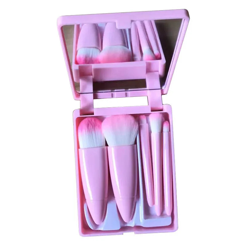 Wholesale Pink Portable Makeup Brush Set With Mirror Box Professional Makeup Set Cosmetic Travel Brushes Kits