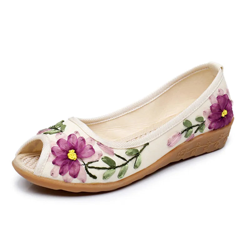 Women's New Fish Mouth Bow Elegant Flat Shoes Breathable Non-slip Ladies Casual Shoes Outdoor Convenient Ladies Walking Shoes