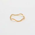 Joolim Jewelry 18K Gold Plated  Stainless Steel Super Fine Line Waved  Dainty Rings for Women