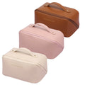 Gelory Custom Logo Large Capacity Travel Cosmetic Bag PU Leather Makeup Bag New Portable Waterproof Zipper Storage Makeup Bag