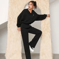 Wholesale Tracksuit Custom logo Women Clothing Causal Cropped Sweatshirt and Sweatpants Set Women Two Piece Jogging Suits
