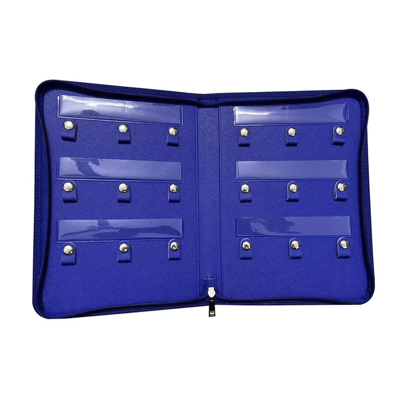 Business Zippered Key Case Leather Portable Waterproof Zippered Key Case Organizer Manager Landlord Key Holder