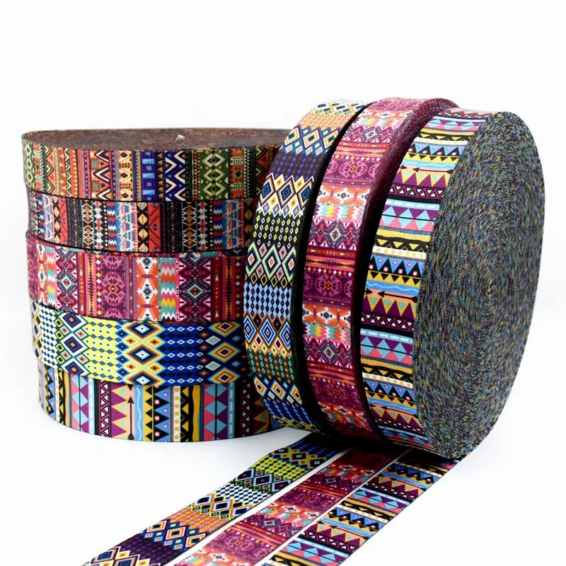 Deepeel XP041 38mm DIY Sewing Luggage Tape Accessories Bag Shoulder Strap Home Textile Printed Ethnic Jacquard Webbing Straps