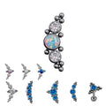 G23 Titanium Stud Earrings for Women ASTM F136 Labret Lip Piercing Body Jewelry 16G CZ Stone Spiral Tragus Cartilage Earrings