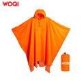 WOQI Three in One Outdoor Hooded Cloak Outdoor Heavy-duty Raincoat With Adhesive Buckle Camping Emergency Raincoat