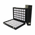 Square Transparent Diamond Display Box Acrylic Loose Gemstone Collection Storage Box with Leather Carry Case MegaBDM