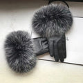 2022  Women Wholesale Genuine Sheepskin Motorcycle Leather Gloves Windproof Warm Winter Leather Real Fur Gloves