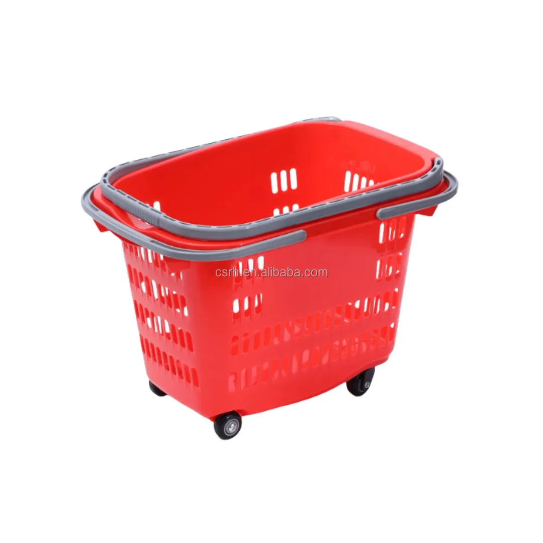 RH-BPR40 535*360*390mm 40L Store Basket Supermarket Rolling Shopping Baskets
