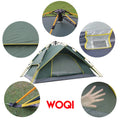 Woqi 2-5 Person Automatic Backpacking Tent Waterproof Dome Cabin Shelter Aluminum Poles Double Layers Dual Doors Outdoor Camping