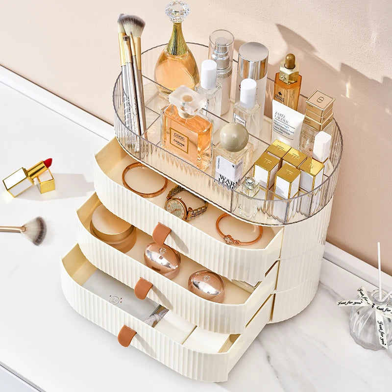 New Design Luxury Plastic Cosmetic Storage Box Desk Organizer for Bathroom Accessories