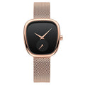 Ladies Casual Watch Simple Special Style Quartz Movement Small Dial Waterproof Fashion Women Wristwatch Gold Mesh Belt