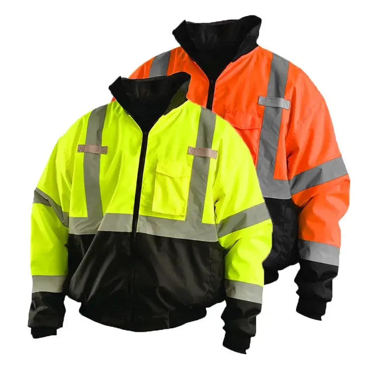 ZUJA Wholesale Durable Oxford Reflector Warm Safety Jackets Customized Outdoor Road Working Hi Vis Safety Jacket