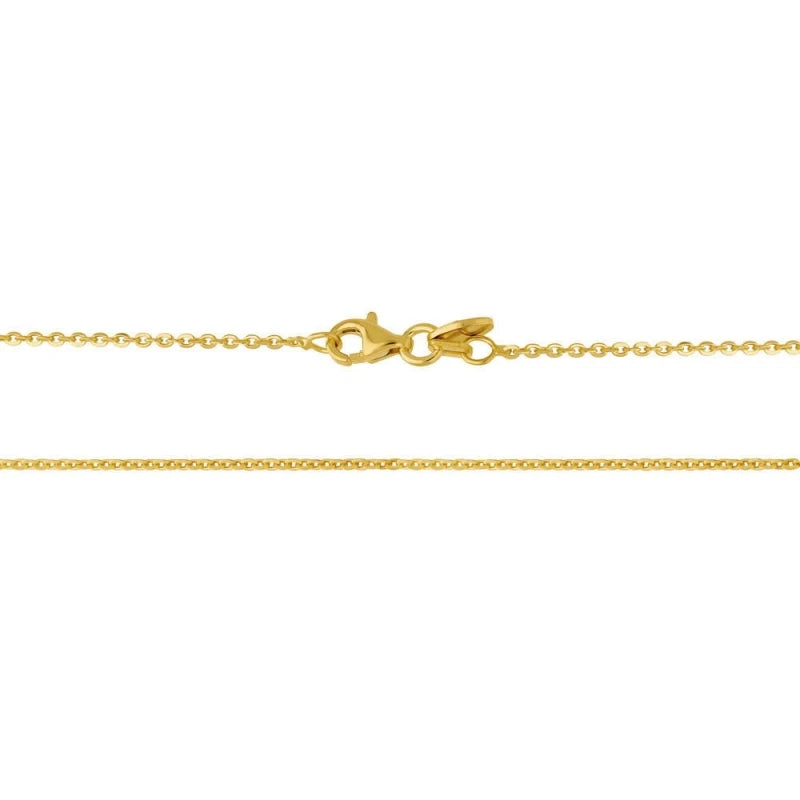 18K Gold Plated Thin 925 Sterling Silver Chain Necklace Non Allergenic Nickel Free Waterproof Nontarnish