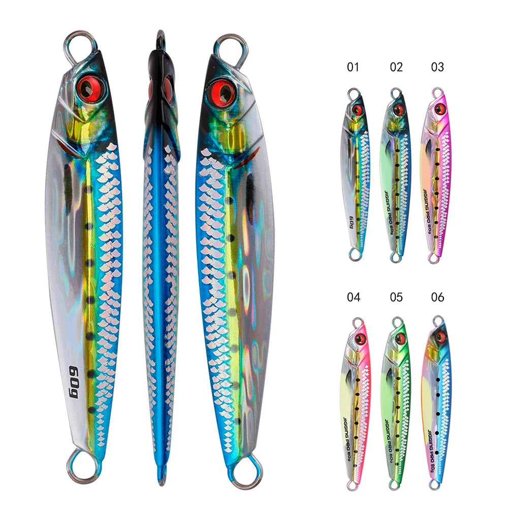 Jigging Pro 40g 60g 80g Saltwater Metal Slow Pitch Fish Jigs Lure Sea Bass Pesca Sea Leurre De Peche Other Lure Fishing