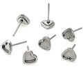 Diy Findings Stainless Steel Heart-shaped Earrings Gem Base Setting Accessories Fashion Ladies Earrings Stud