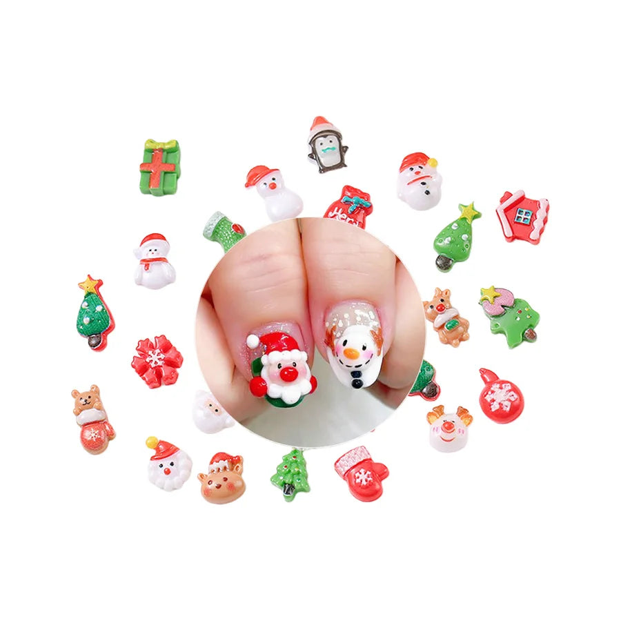 5000pcs/bag Cheap Price Lovely Hot Sale Small Christmas Art Craft Nail Charms Decorations