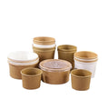 Customized logo Soup Disposable Divided Bowl Disposable Paper Bowl Kraft Salad Noodle Bowl with Lid